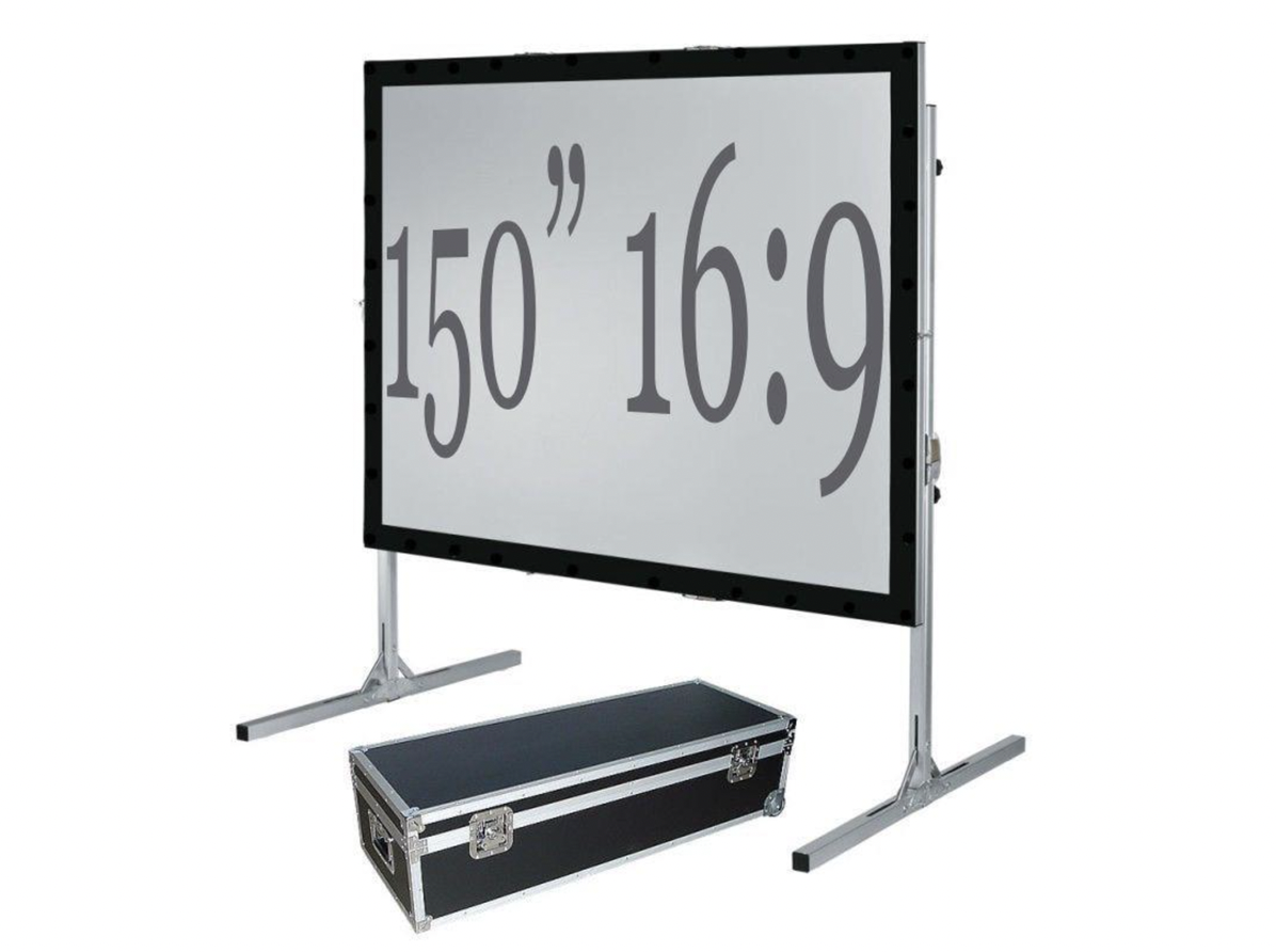 150” 16:9 fast fold projector screen with legs - front & rear projection - w332 x h186 cm (w10'9" x h6'1")