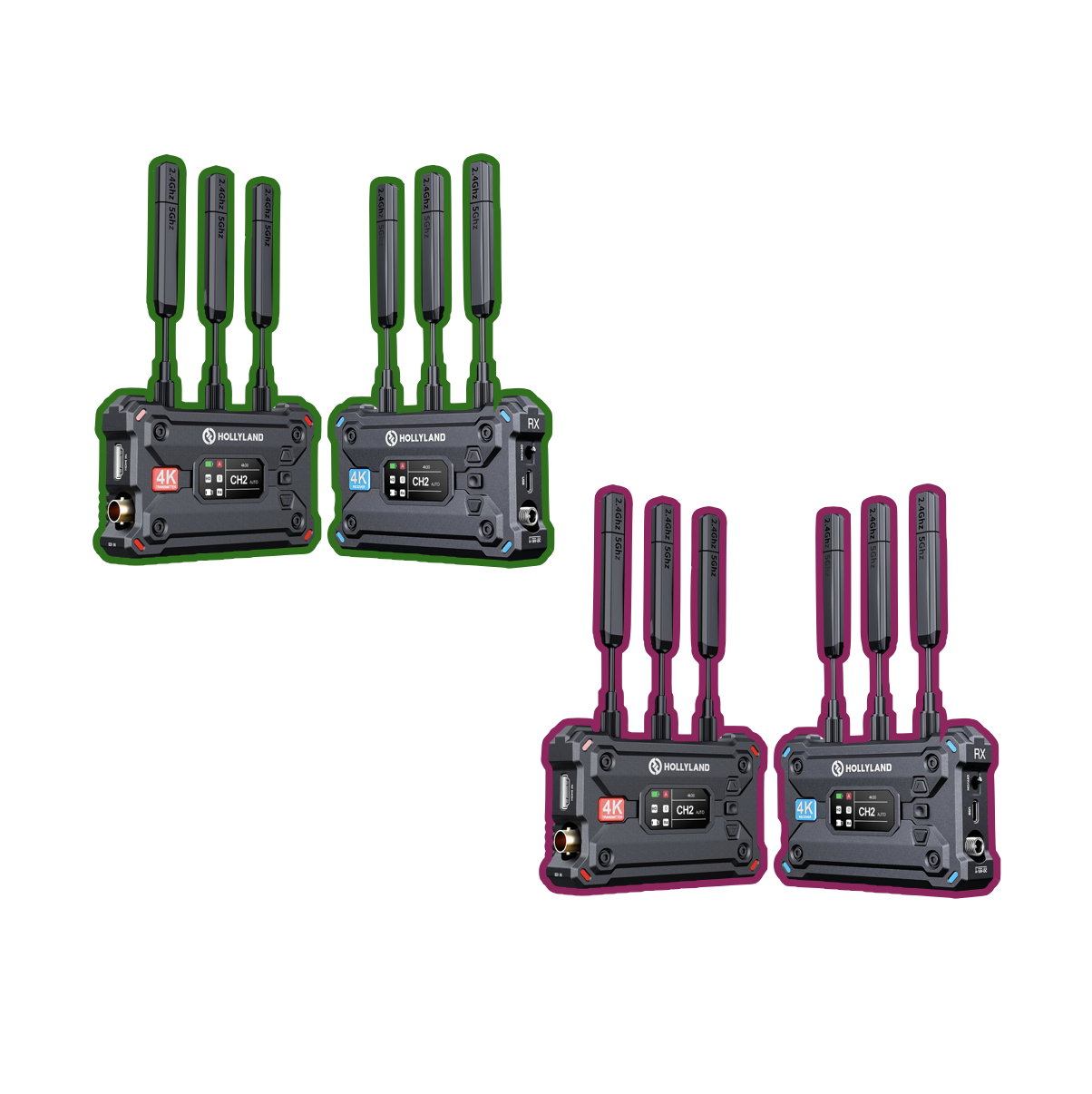 2x hollyland pyro s wireless hdmi sdi transmitter tx and receiver rx,