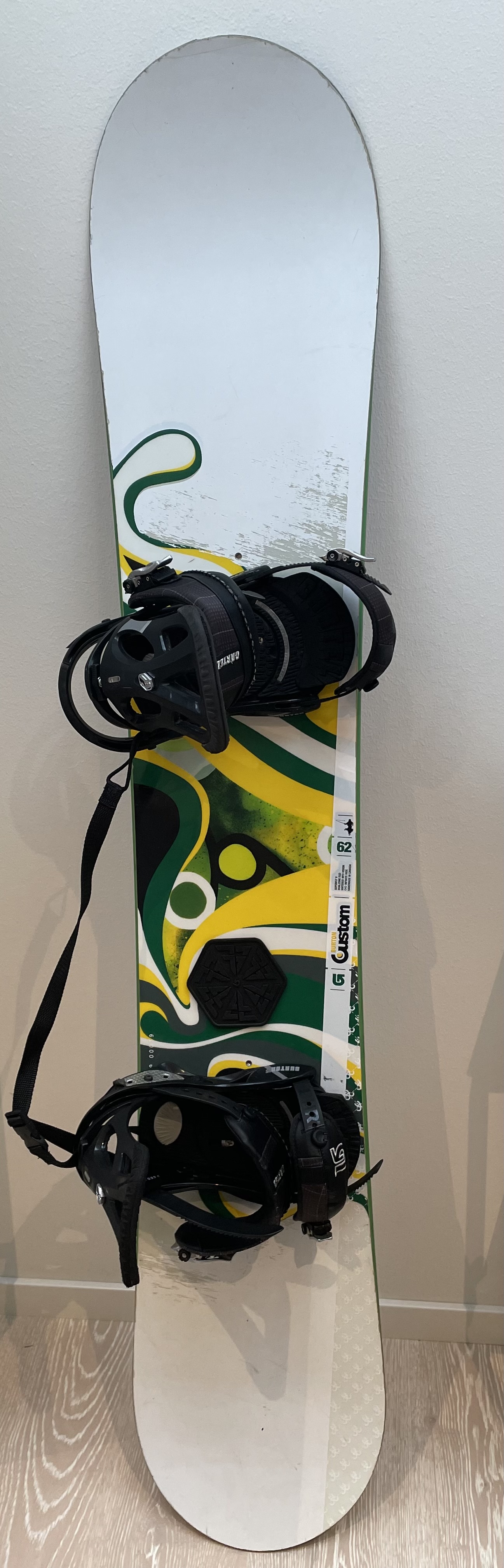 Komplett burton-paket: custom 162, cartel, ruler (43) & boardbag