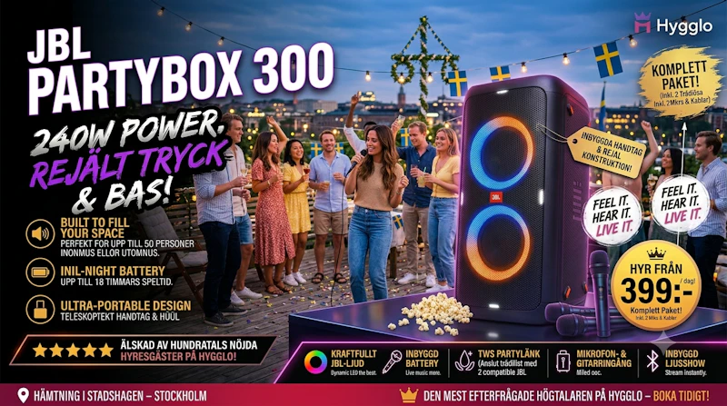 JBL PartyBox 300 – kraftfull festhögtalare med ljusshow