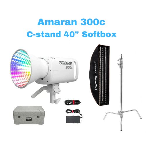 Amaran 300c production lighting kit | c-stand & softbox included