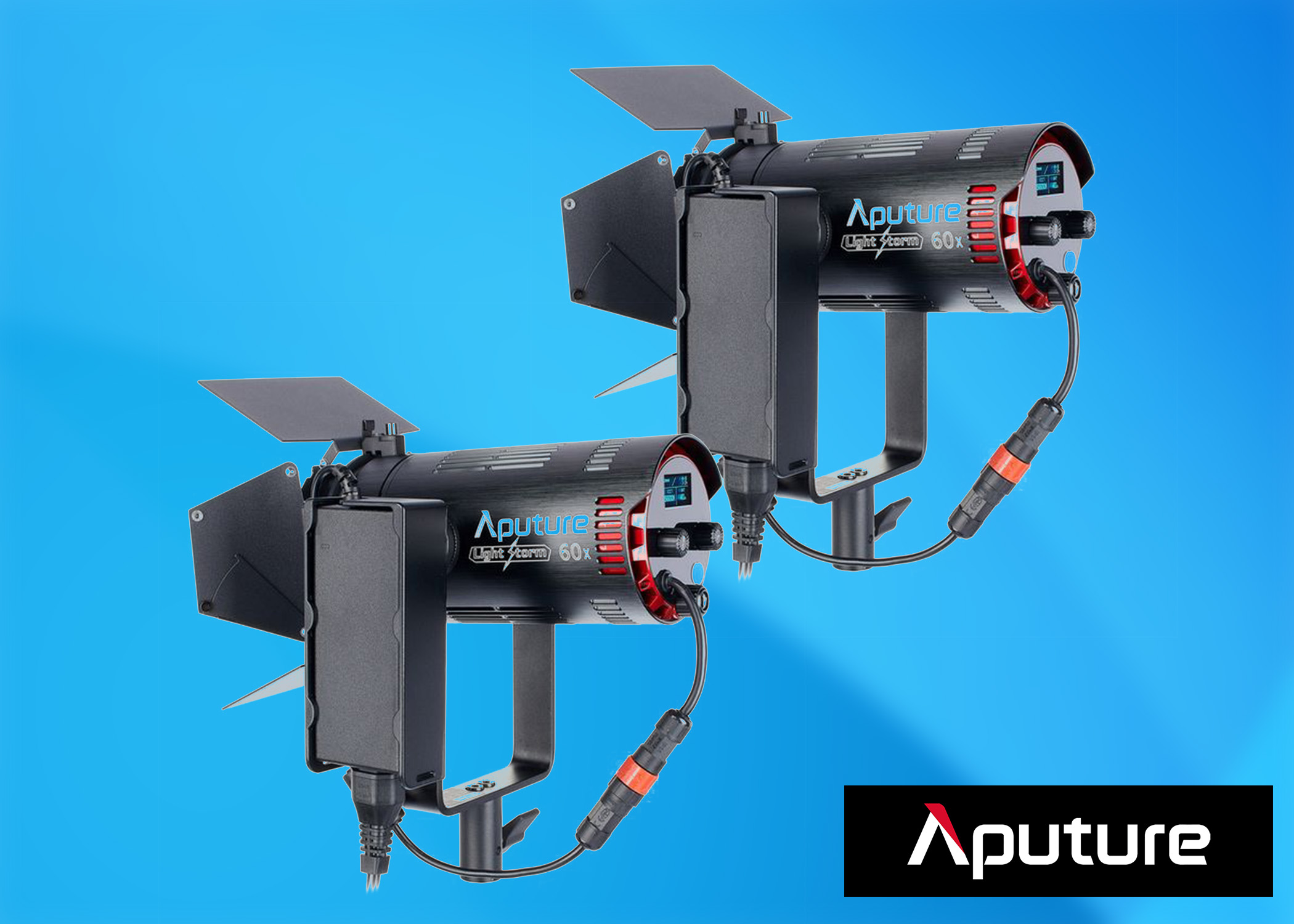 2x aputure 60x spotlights