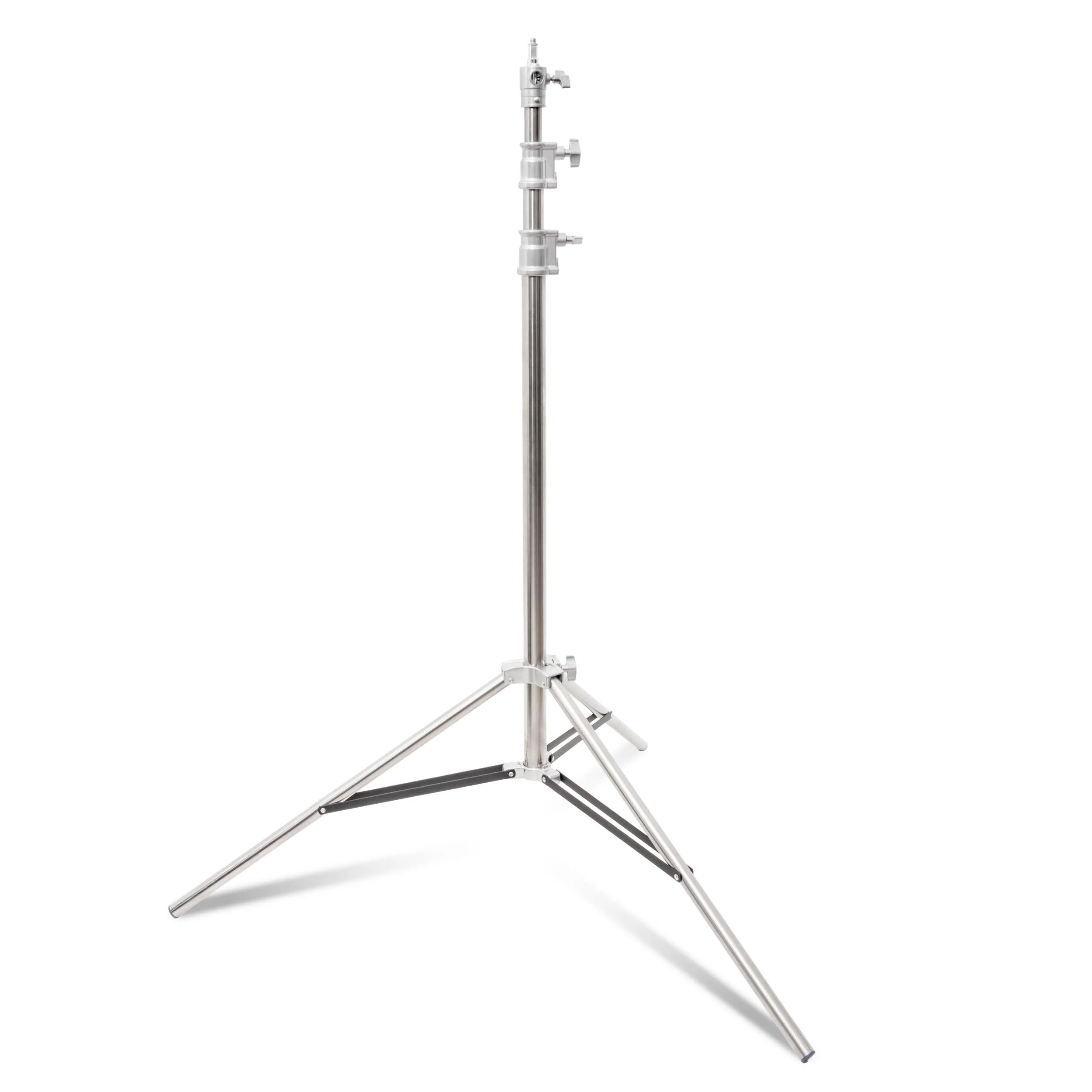 2.7m heavy-duty stainless steel light stand with interchangeable 5/8" spigot × 2