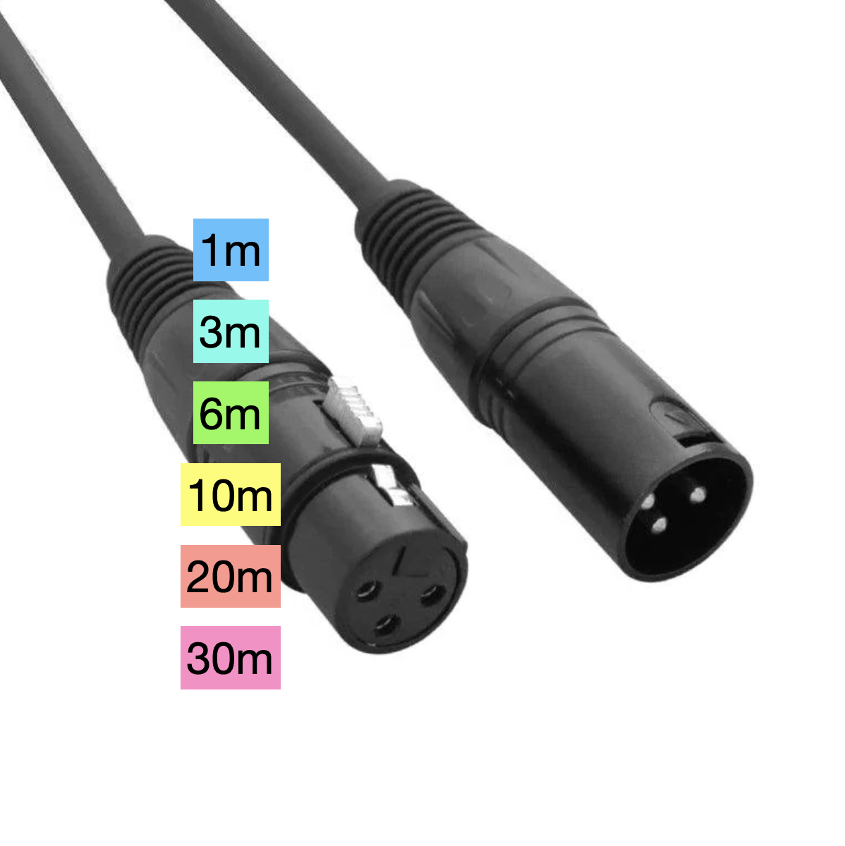 Dmx 3pin cable 3m, 6m, 10m, 20m, 30 meter dap neutrik 