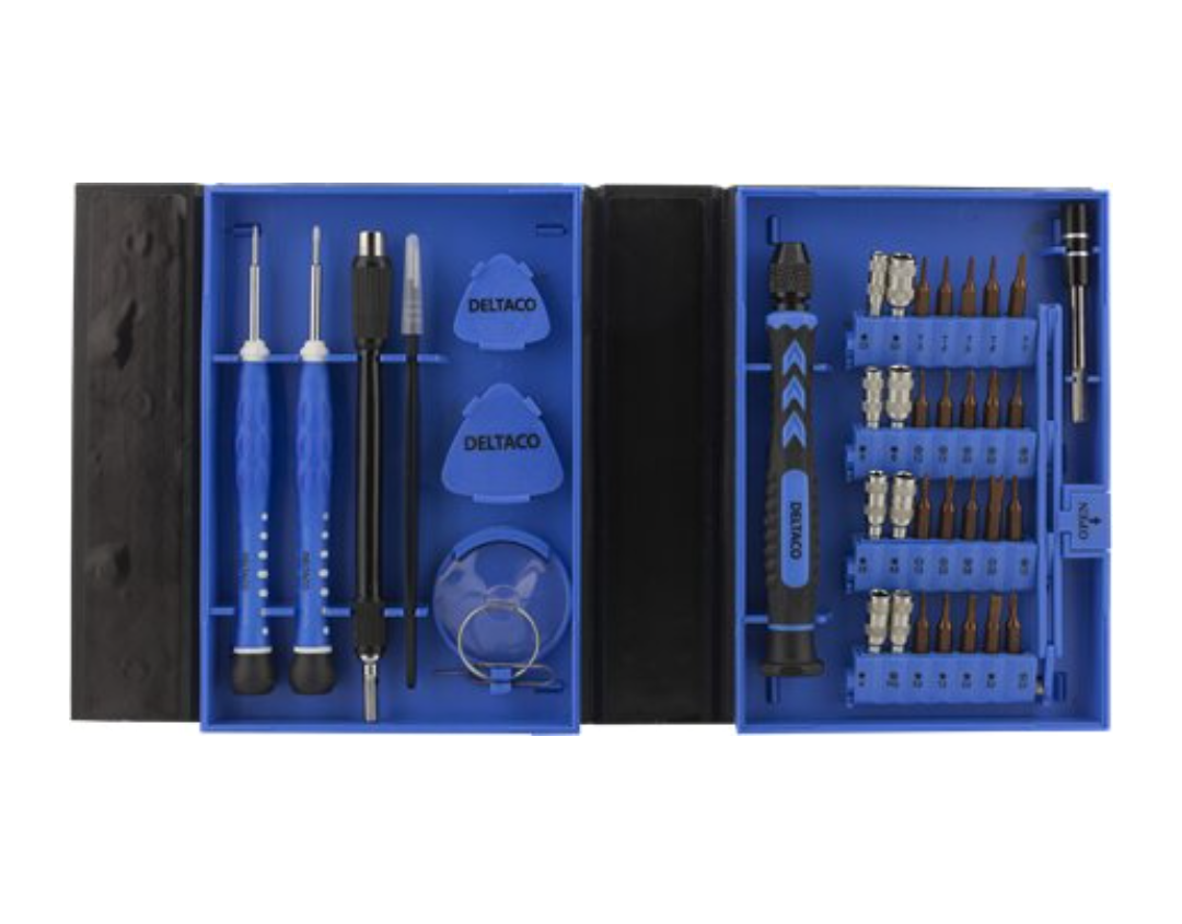 Reparationskit för elektronik – 38 delar (precisionsmejslar m.m.)