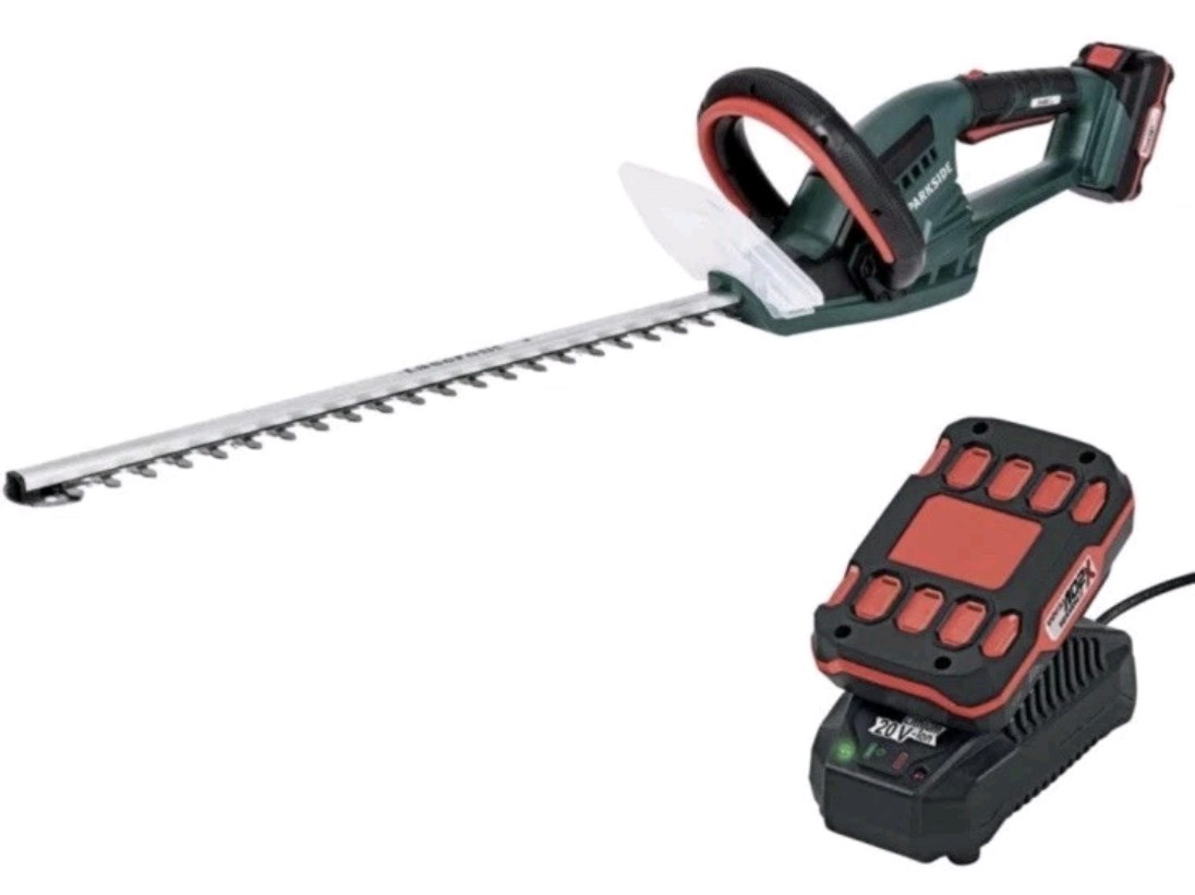 20v cordless hedge trimmer cutter  52cm parkside + battery & charger
