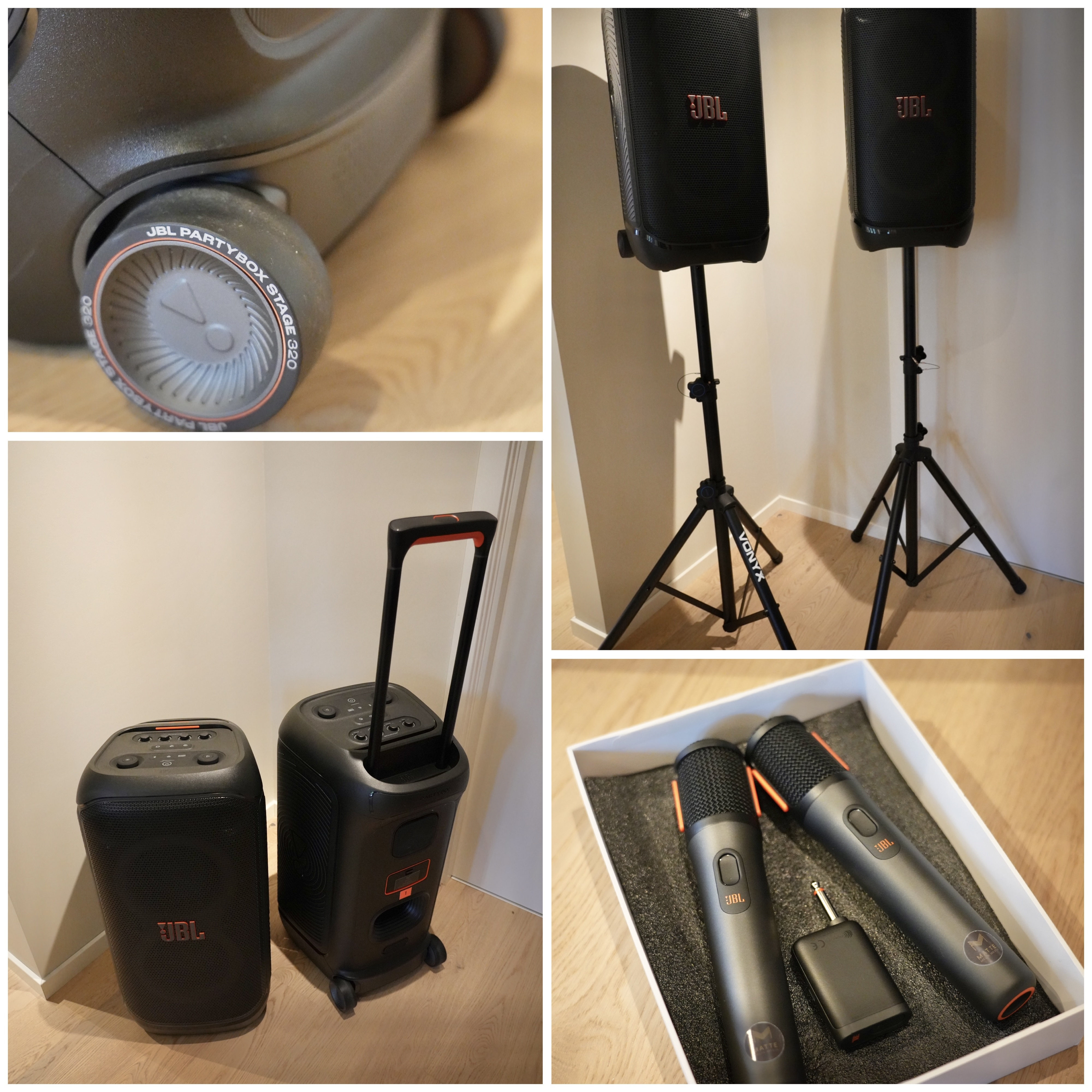 2x jbl partybox 320 ink 2x trådlösa mikrofoner 