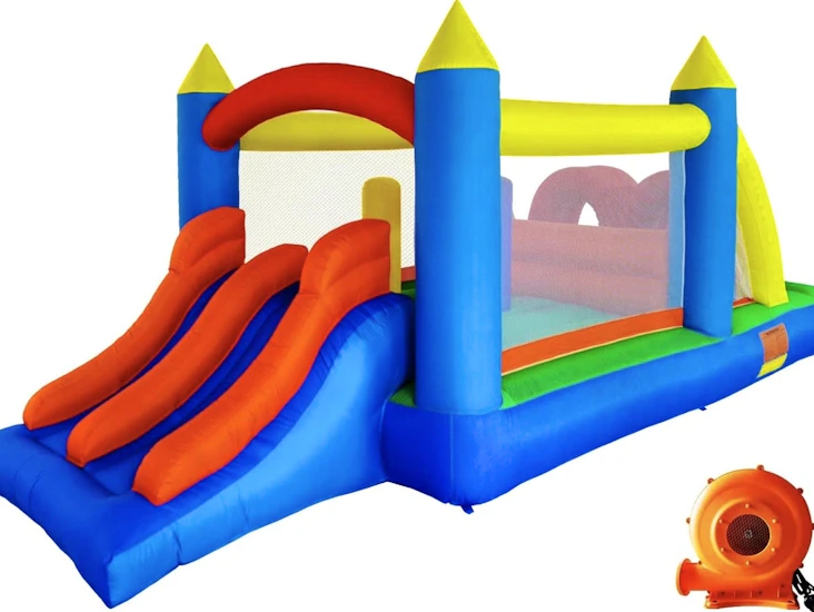 Hoppborg med rutschkana för barn