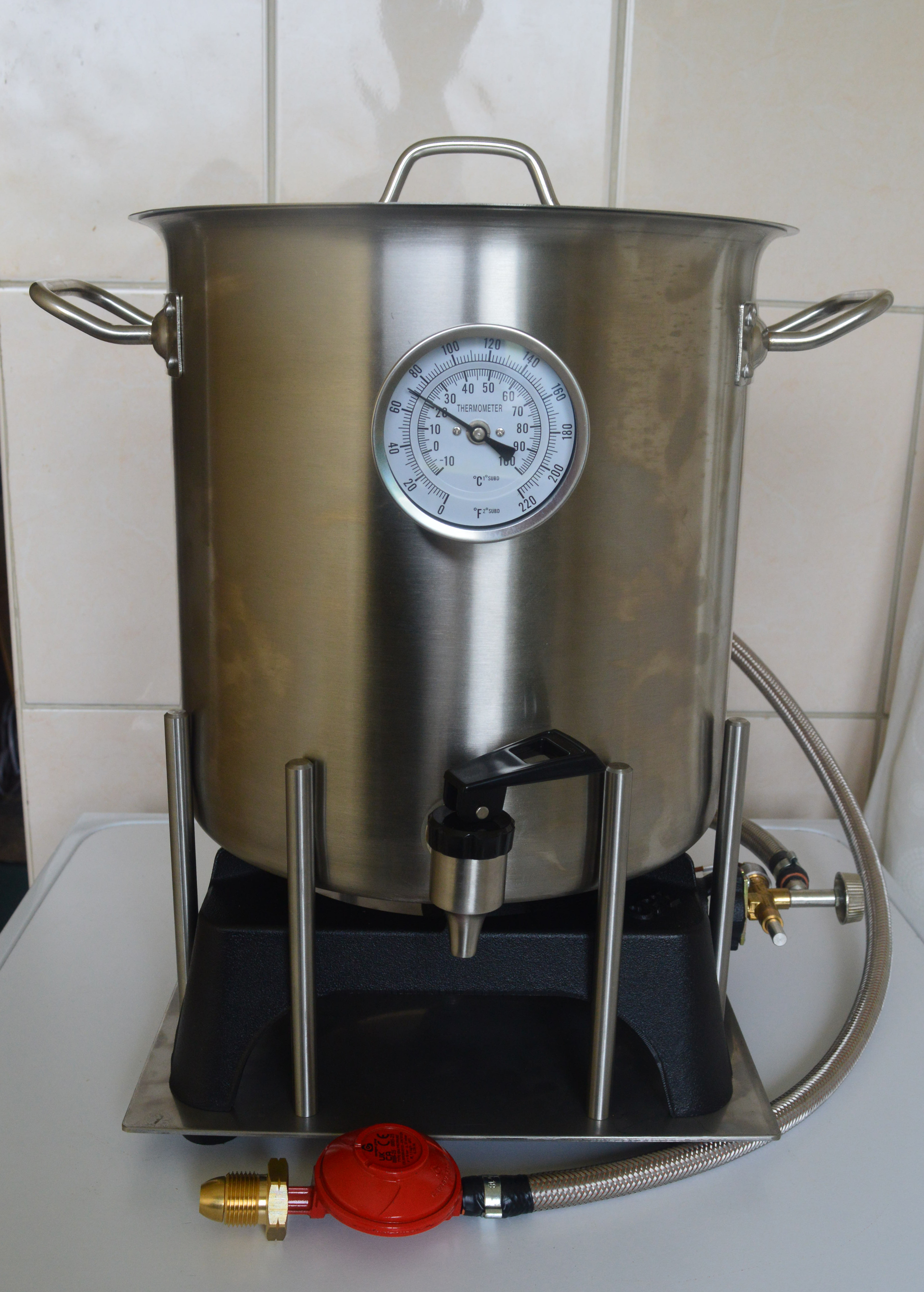 17 litre stainless  water boiler - tea urn - lpg - catering - camping