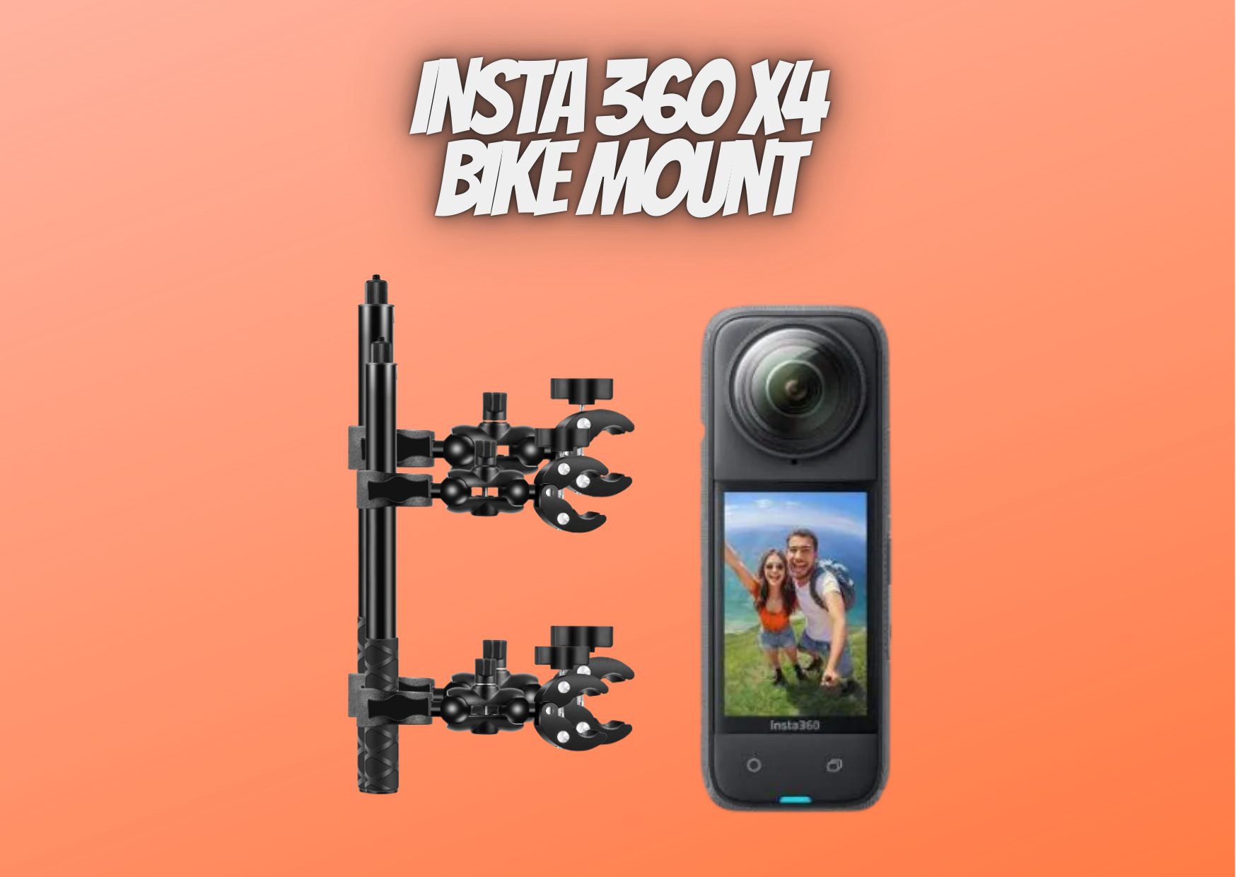 Insta 360 x4 no drone bundle- 8k waterproof 360 action camera + bike mount for insta 360
