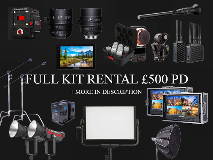 Red dragon 6k all-in-one shooting kit £500 pd– camera, lighting & wireless