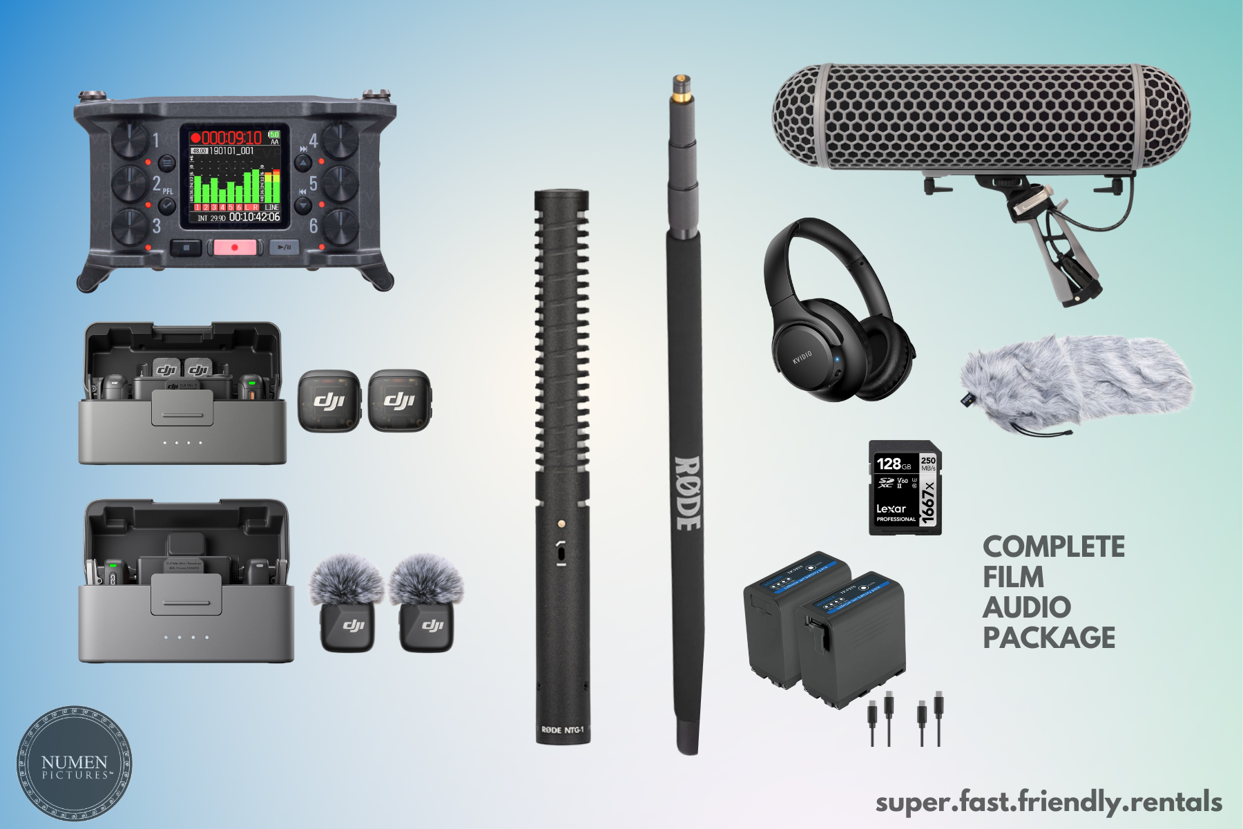 Zoom f6 + dji mic 3 + dji mic mini + boom mic - complete sound recording package