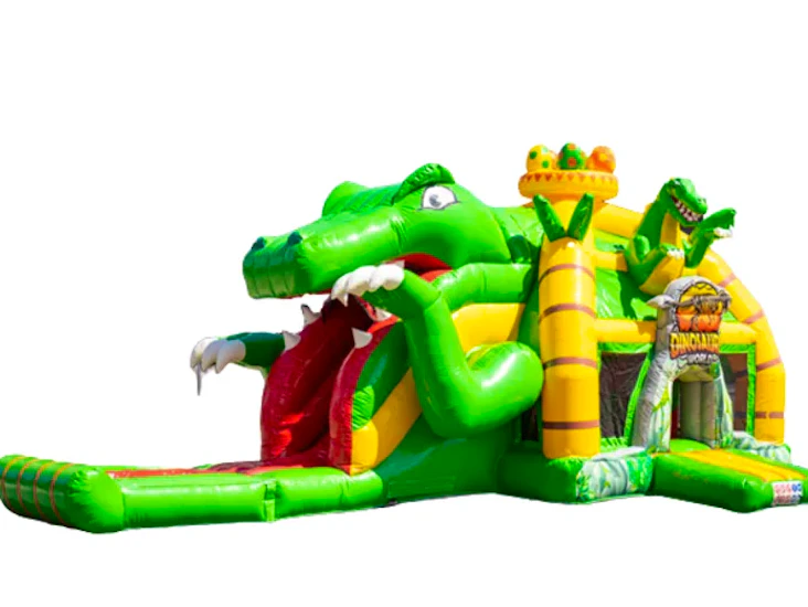 Stor dinosaurie hoppborg med multiplay & rutschkana!