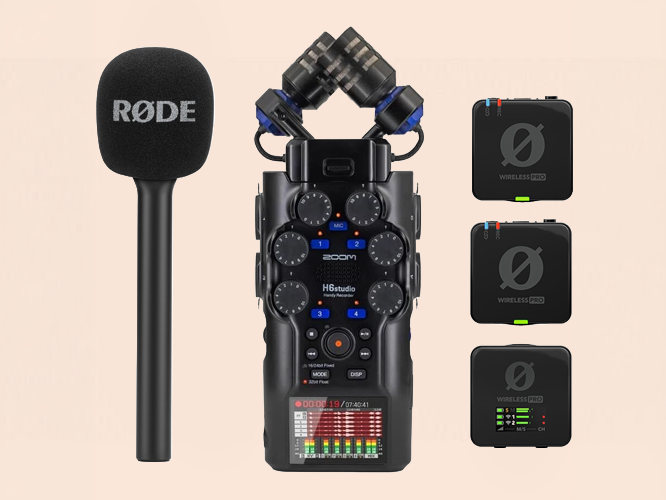 Zoom h6 studio /  rode go pro / microphone package