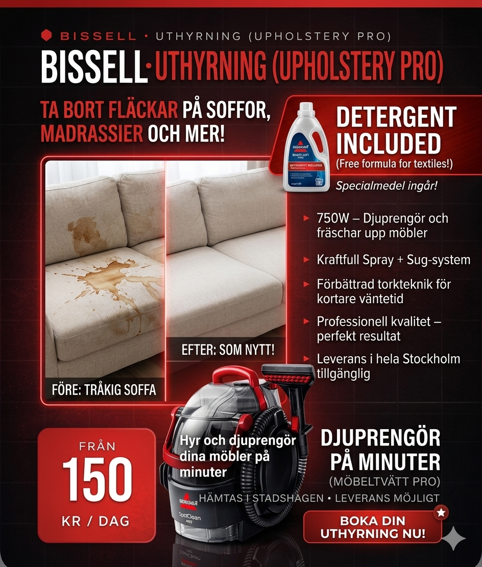 Möbeltvätt pro - få soffan som ny! | upholstery cleaner (medel ingår)