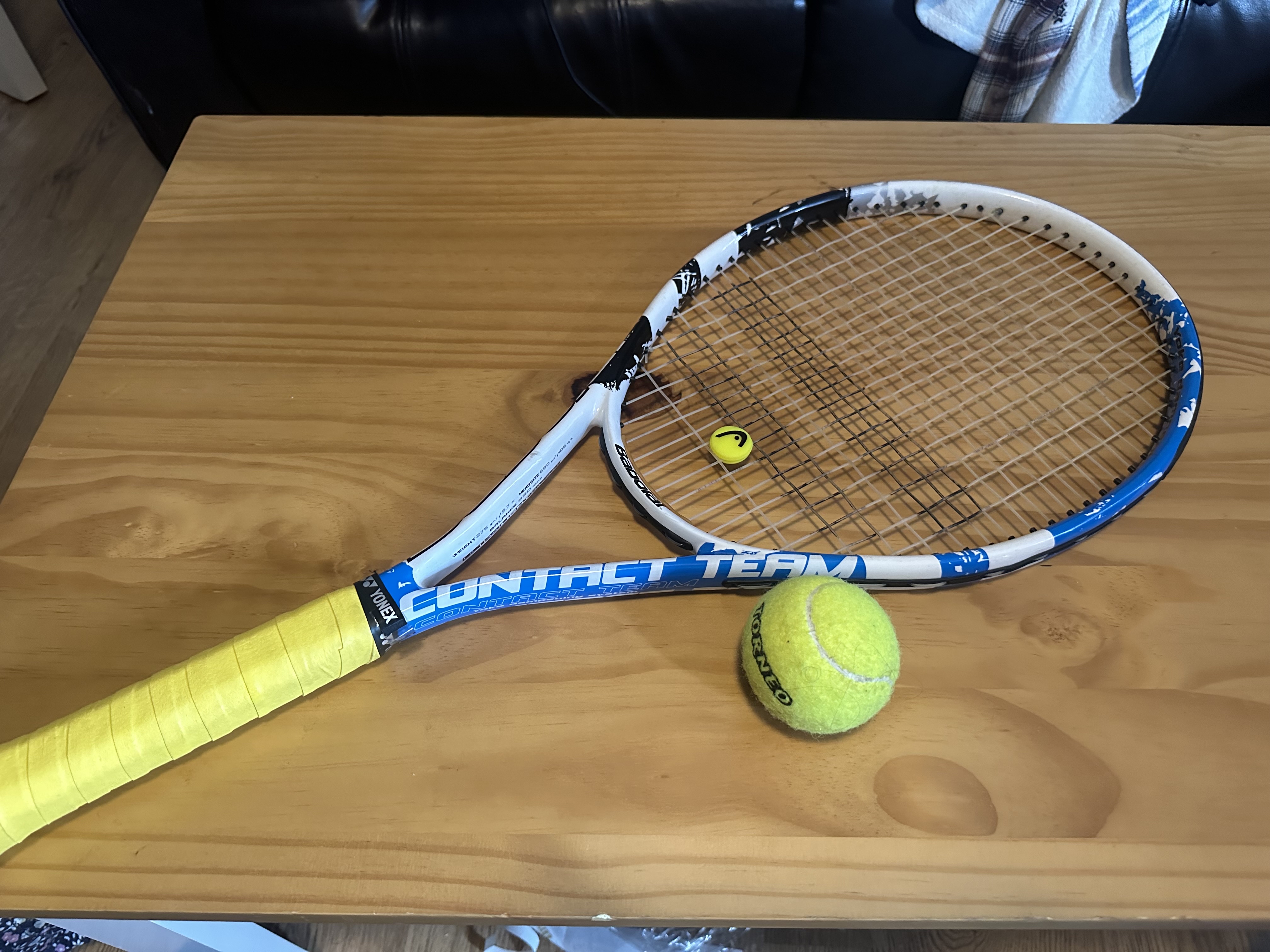 Tennis rackets and balls