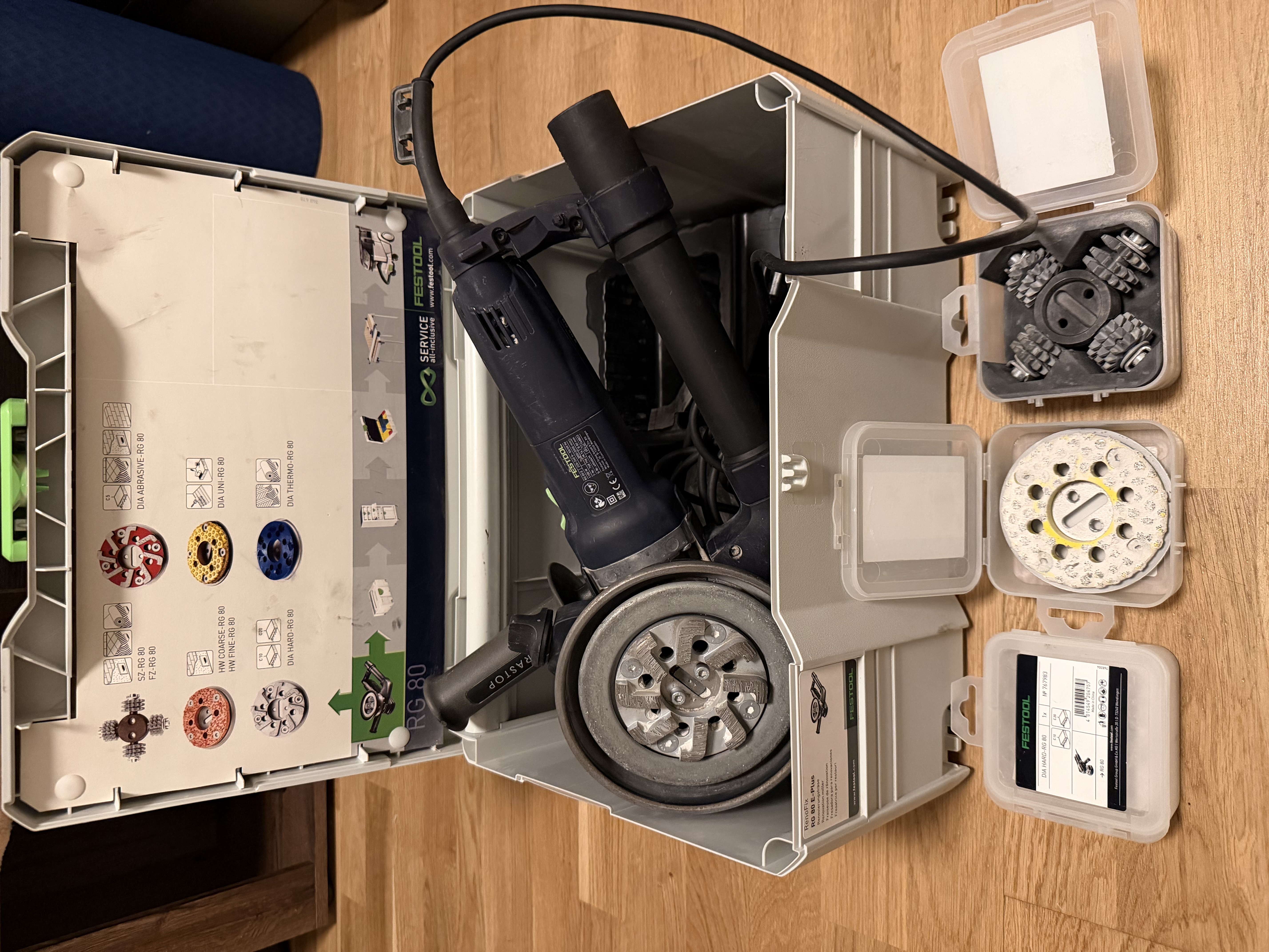 Festool rg 80 renofix – betongslip / färgborttagning (proffsmaskin)