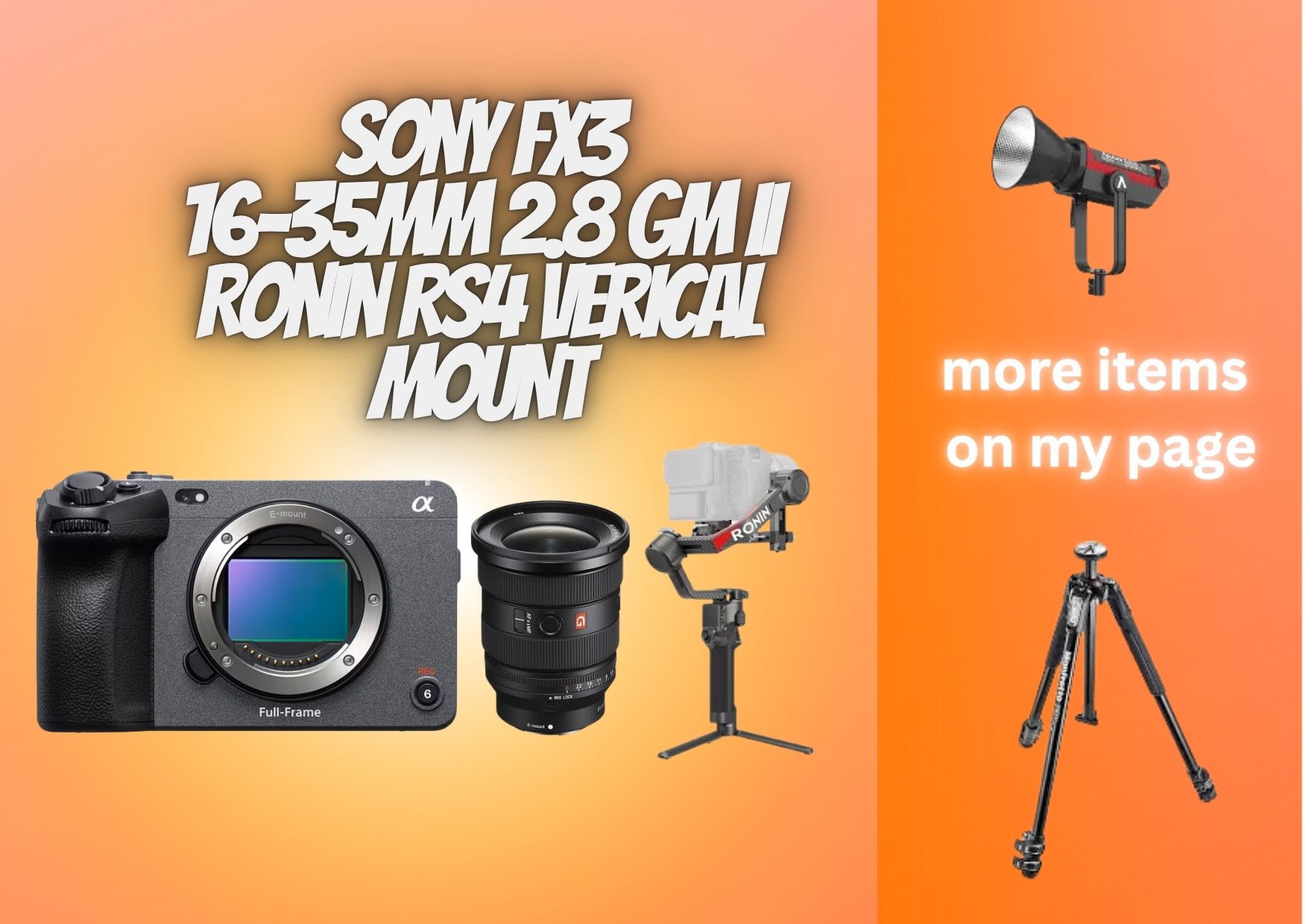 Sony fx3 + 16-35mm 2.8 gm ii + ronin rs4 vertical mount