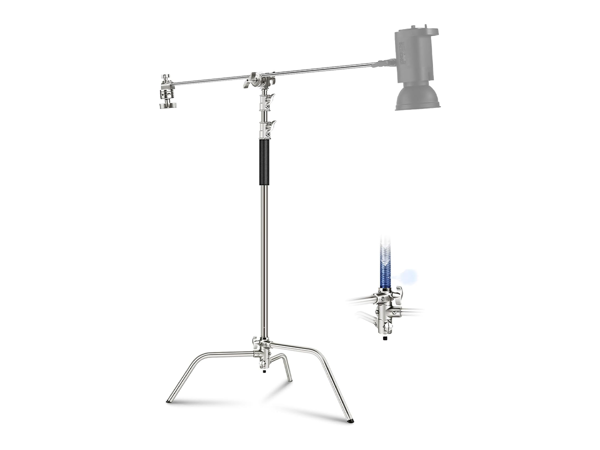 Neewer c stand air cushion max height 10.8ft/330cm with 4.2ft/128cm holding arm