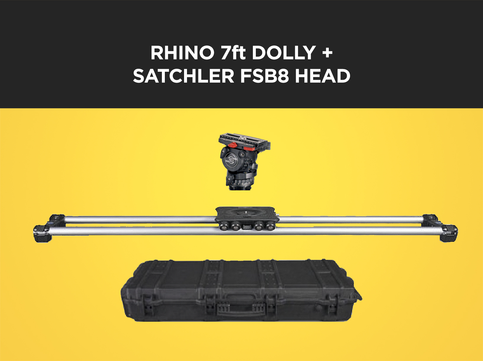 Rhino camera dolly 7ft -10.5ft + sachtler fsb8 tripod head (like dana dolly)