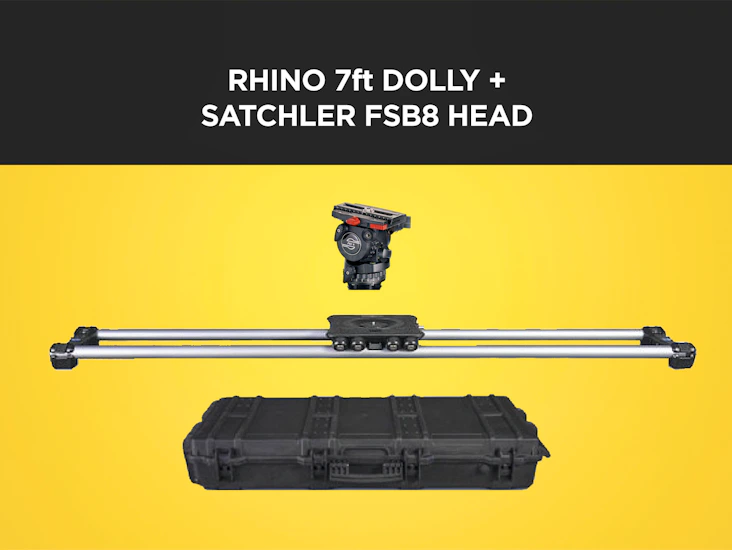 Rhino camera dolly 7ft -10.5ft + sachtler fsb8 tripod head (like dana dolly)