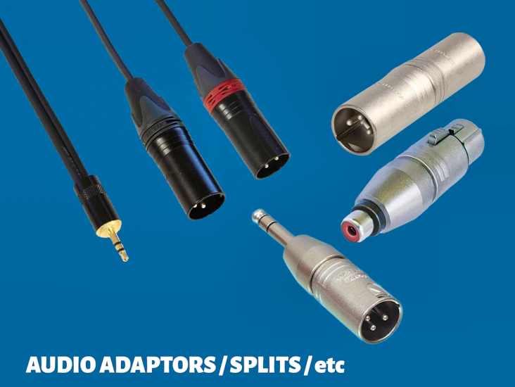 Audio & video adaptors / splits / xlr / jack / phono / mini-jack / sdi etc