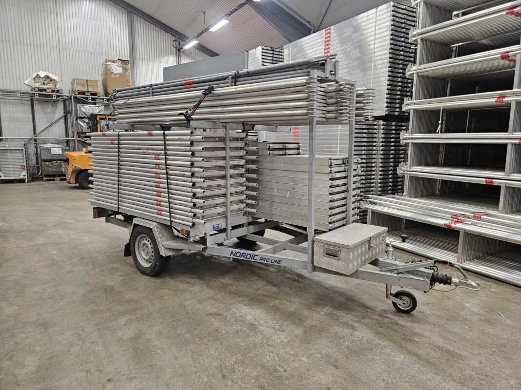 Byggställning på trailer