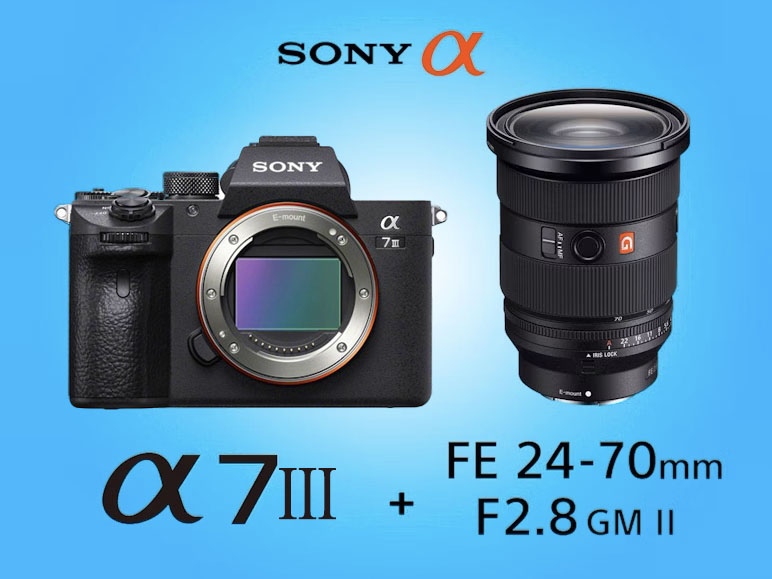 Sony alpha a7iii a73 mirrorless camera + sony 24-70mm f2.8 gmii zoom lens