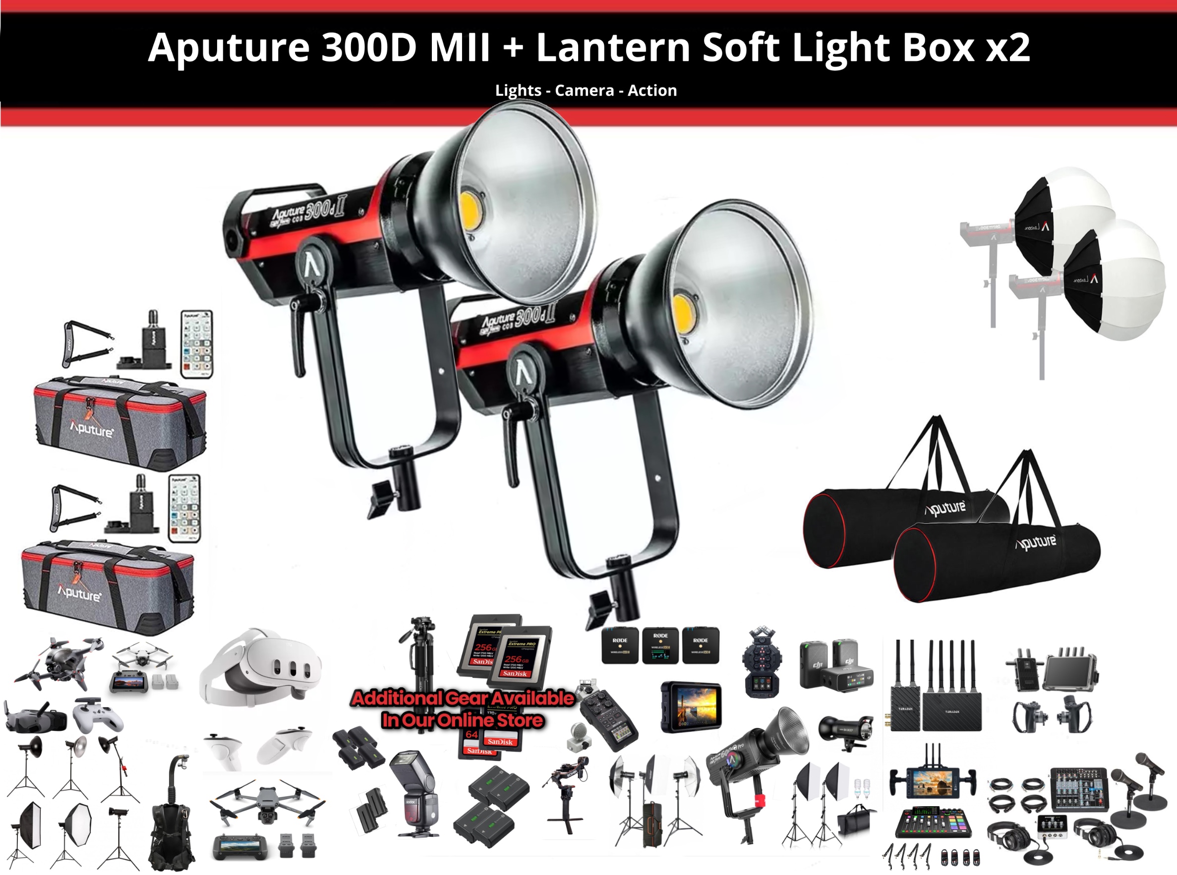 Aputure 300d mii + lantern softbox x2