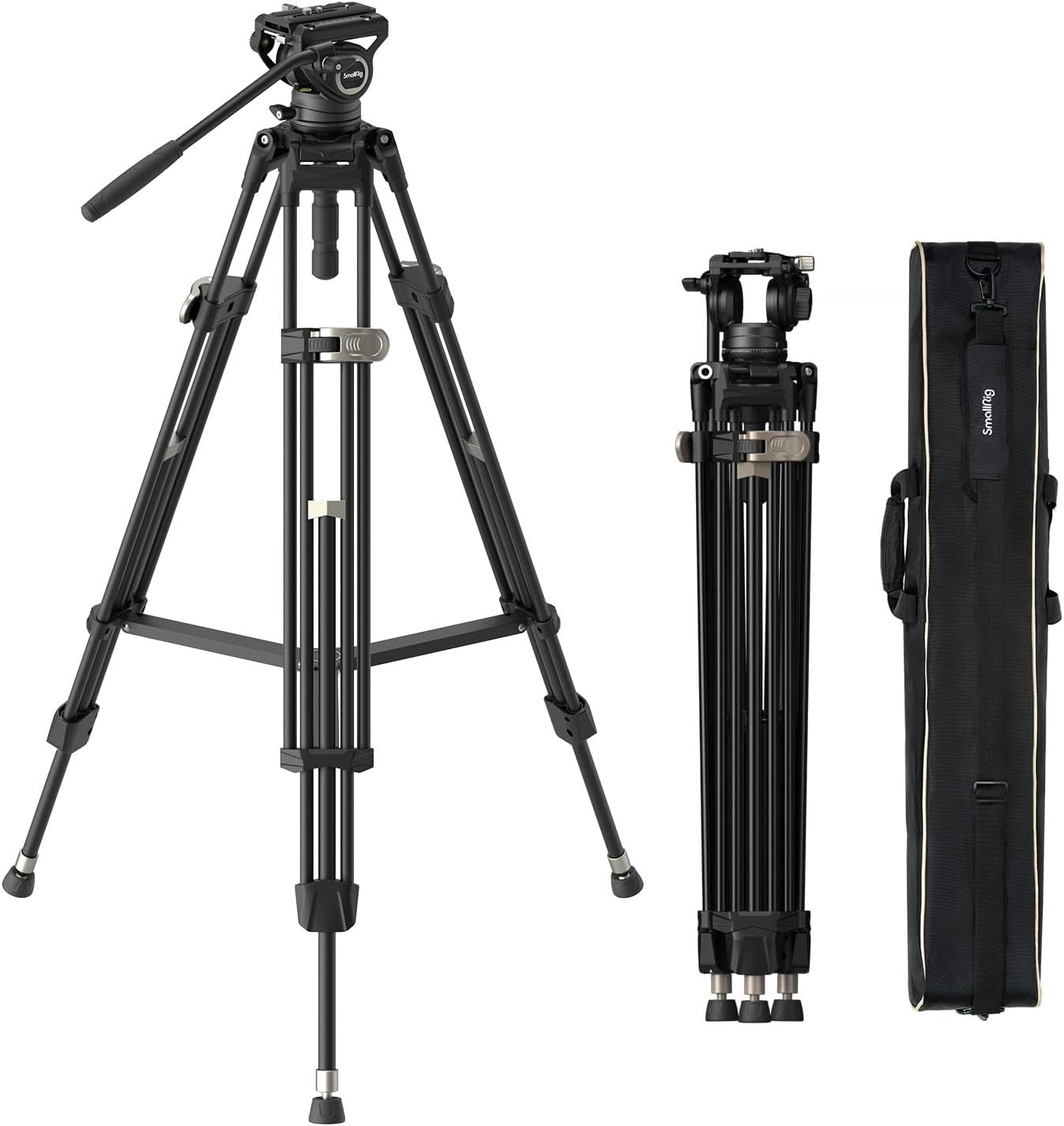 Smallrig ad-80 freeblazer heavy-duty aluminum alloy tripod system, 75" video