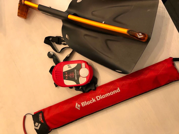 Lavinpaket med transciver, spade & sond