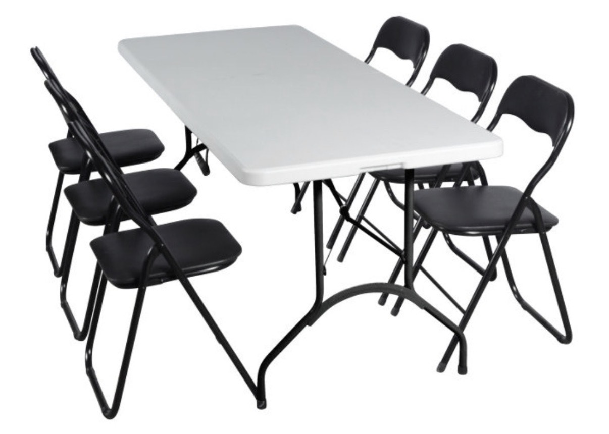 Klaffbord med 6 stolar