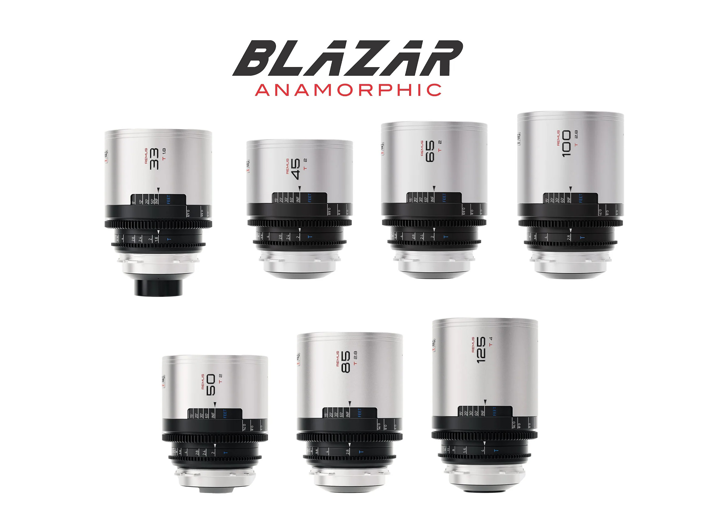Blazar remus anamorphic t2 1.5x full frame 33, 45, 50, 65, 85,100, 125mm 