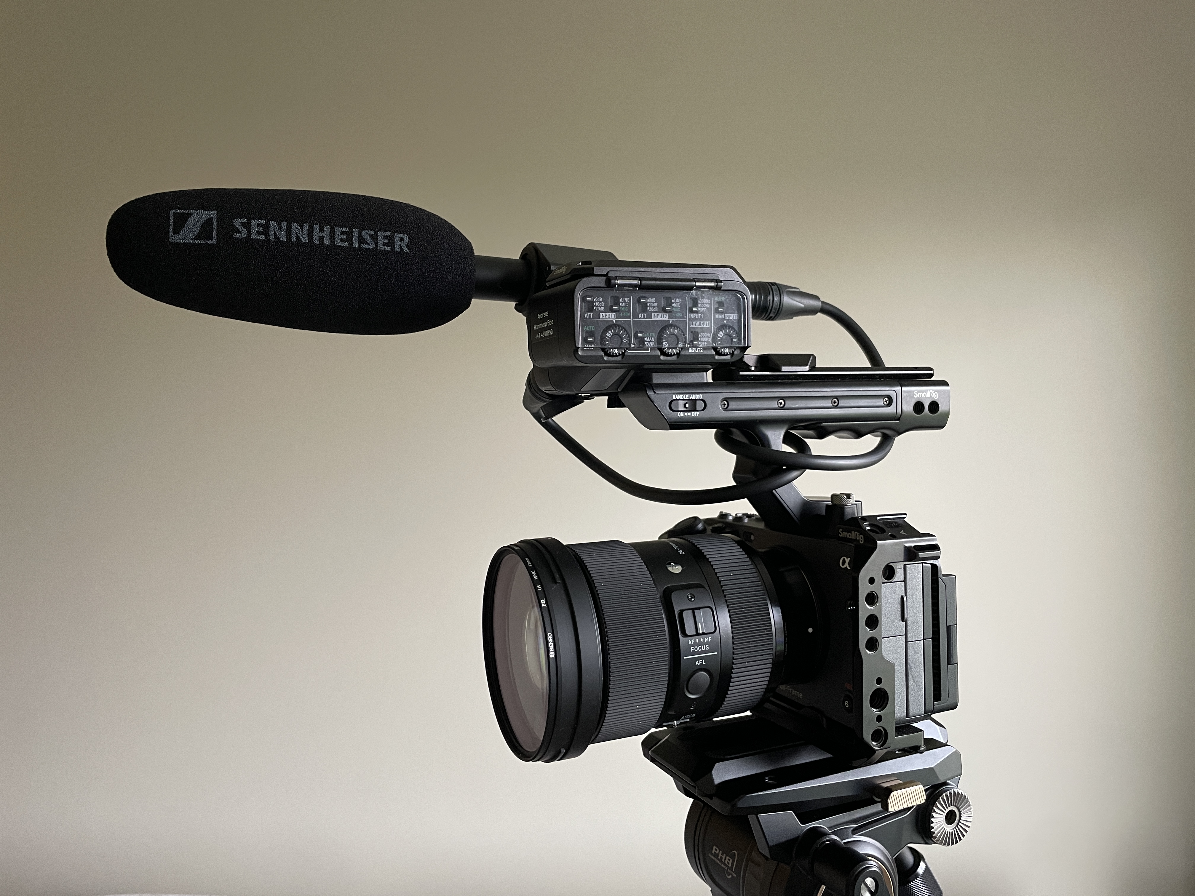 Sony fx3 med sigma 24-70mm f2.8 & sennheiser mke 600 mikrofon