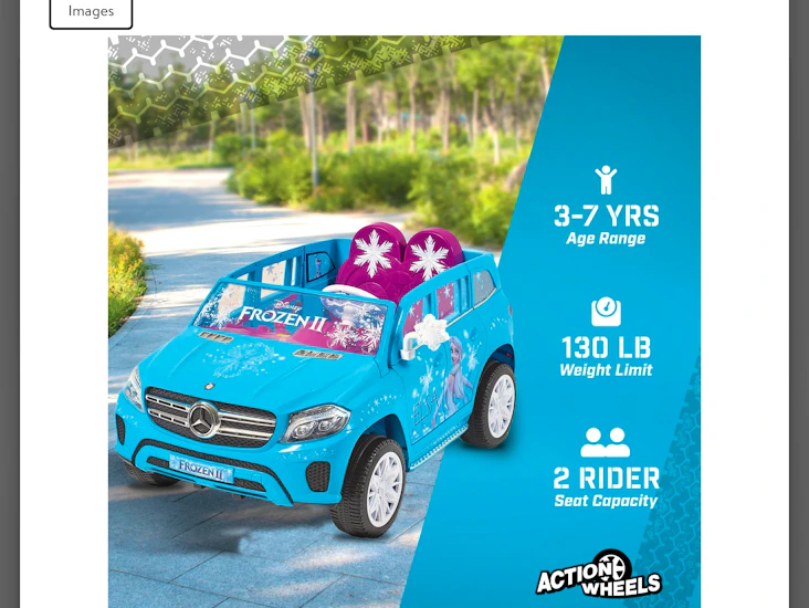 12v frozen mercedes battery-powered car ride-on