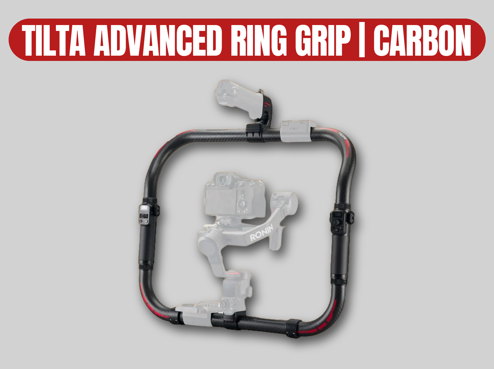 Tilta advanced ring grip | carbon fiber gimbal handle | dual-handle support for dji ronin rs2 / rs3 pro
