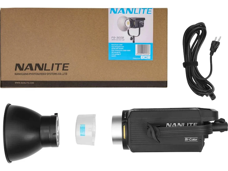 Nanlite fs-300b led light with manfrotto light stand