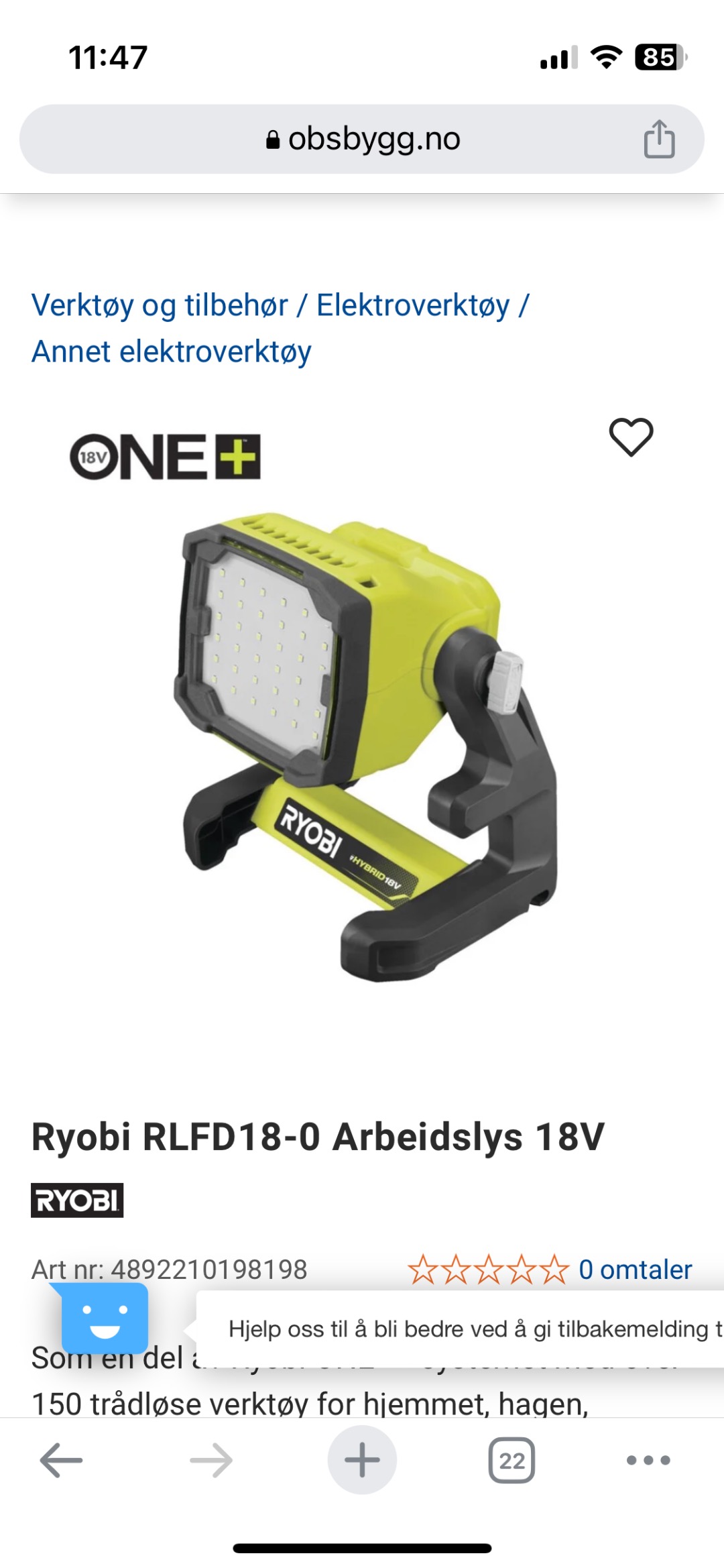 Arbeidslys led 