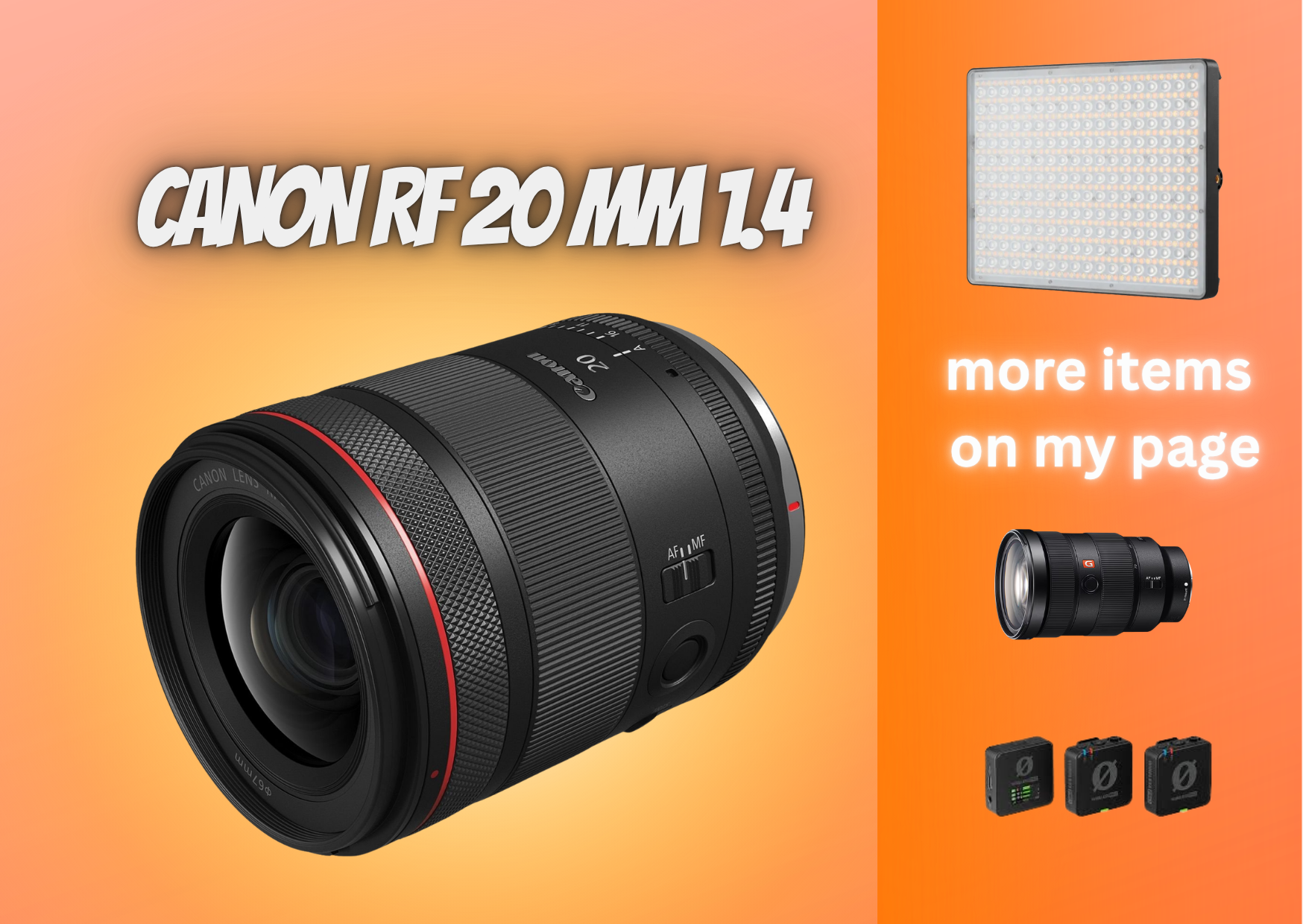 Canon rf 20mm 20 mm f/1.4 lens gb