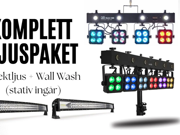 Komplett ljuspaket – 2x eurolite kls-180 + 2x wall wash
