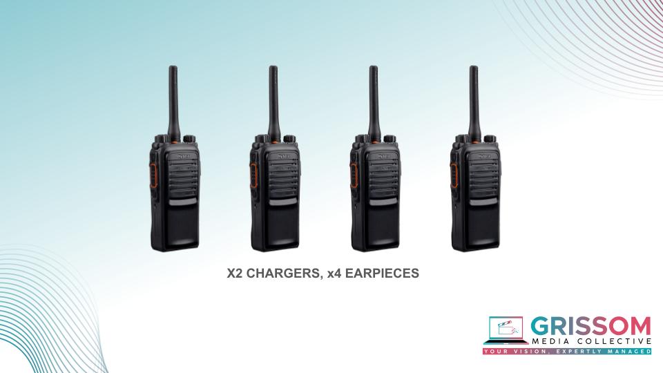 Hytera pd705g uhf two-way radio x4 - licensed and with accessories 