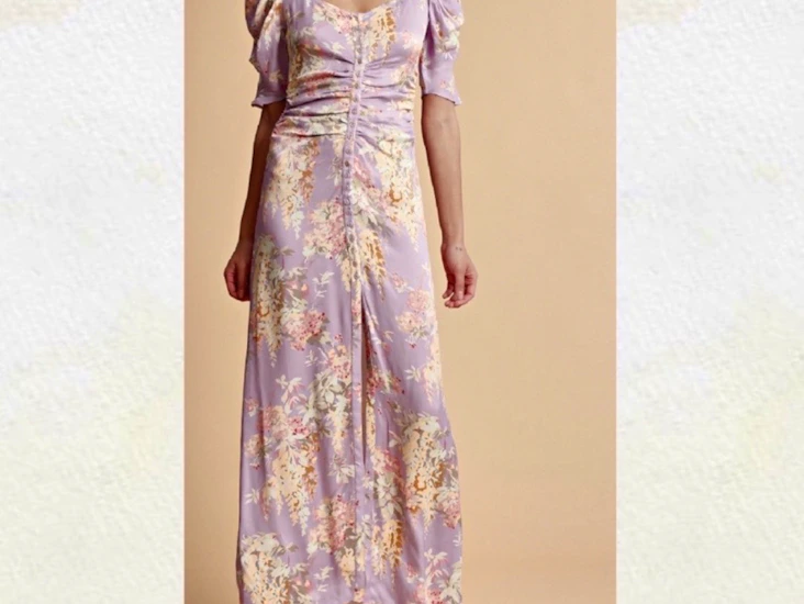 Bytimo crépe satin maxi dress vintage bouquet