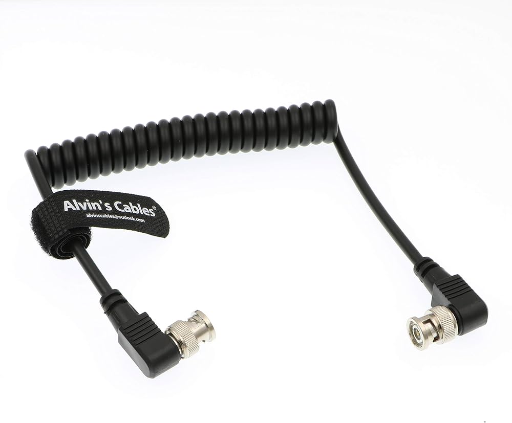 Sdi coiled alvin's cables hd sdi 3g coiled cable right angle bnc to right angle bnc