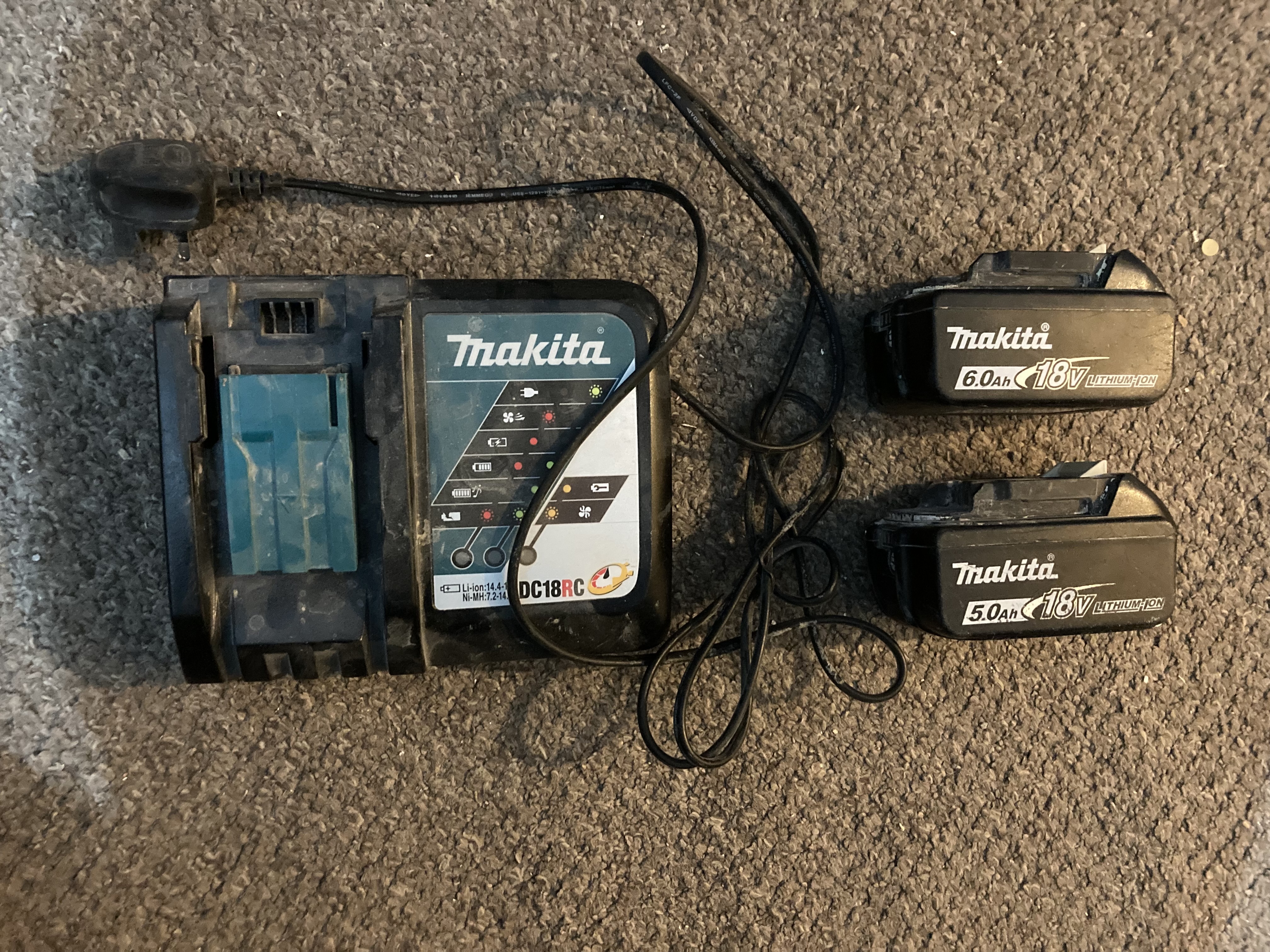 Makita batteries and charger