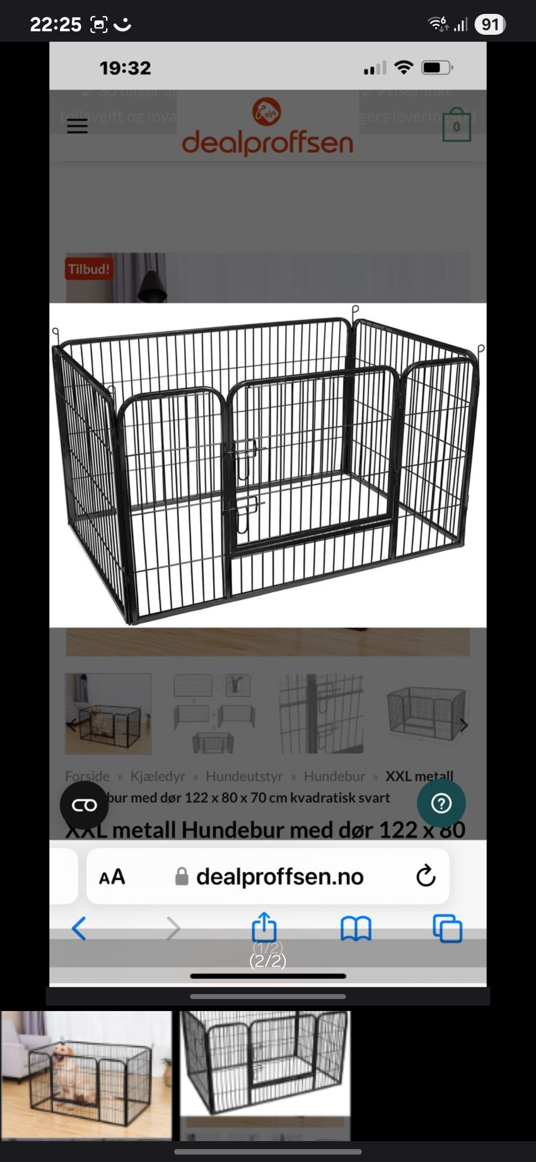 Valpegrind /hundeburd til leie