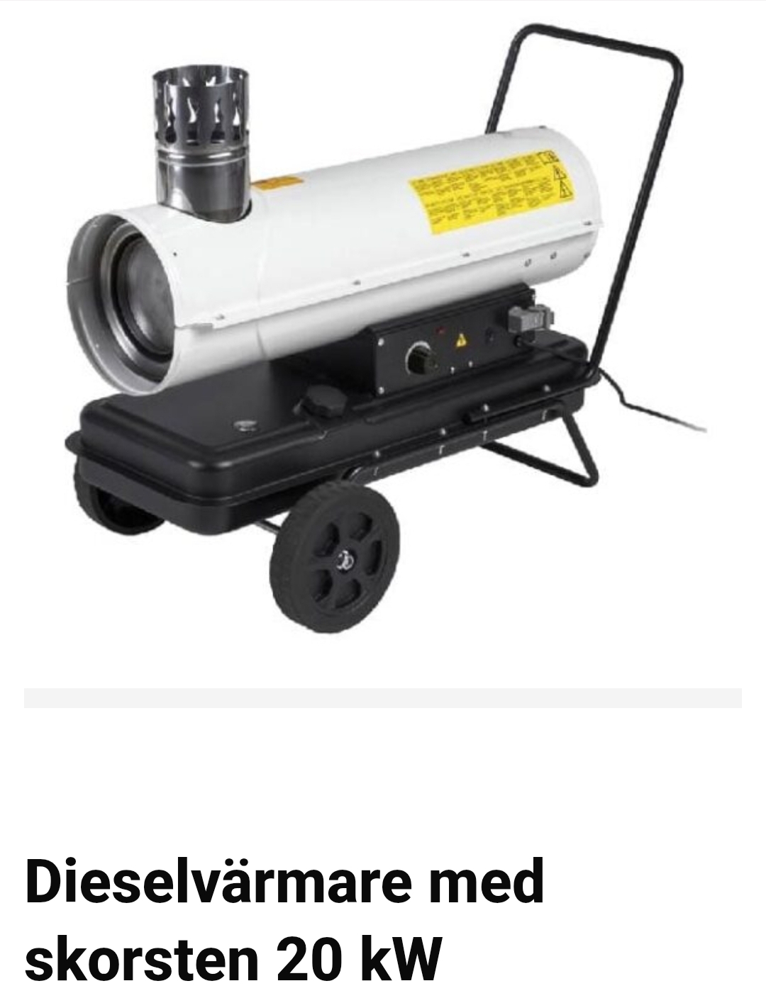 Dieselkanon med värmeväxlare och skorsten