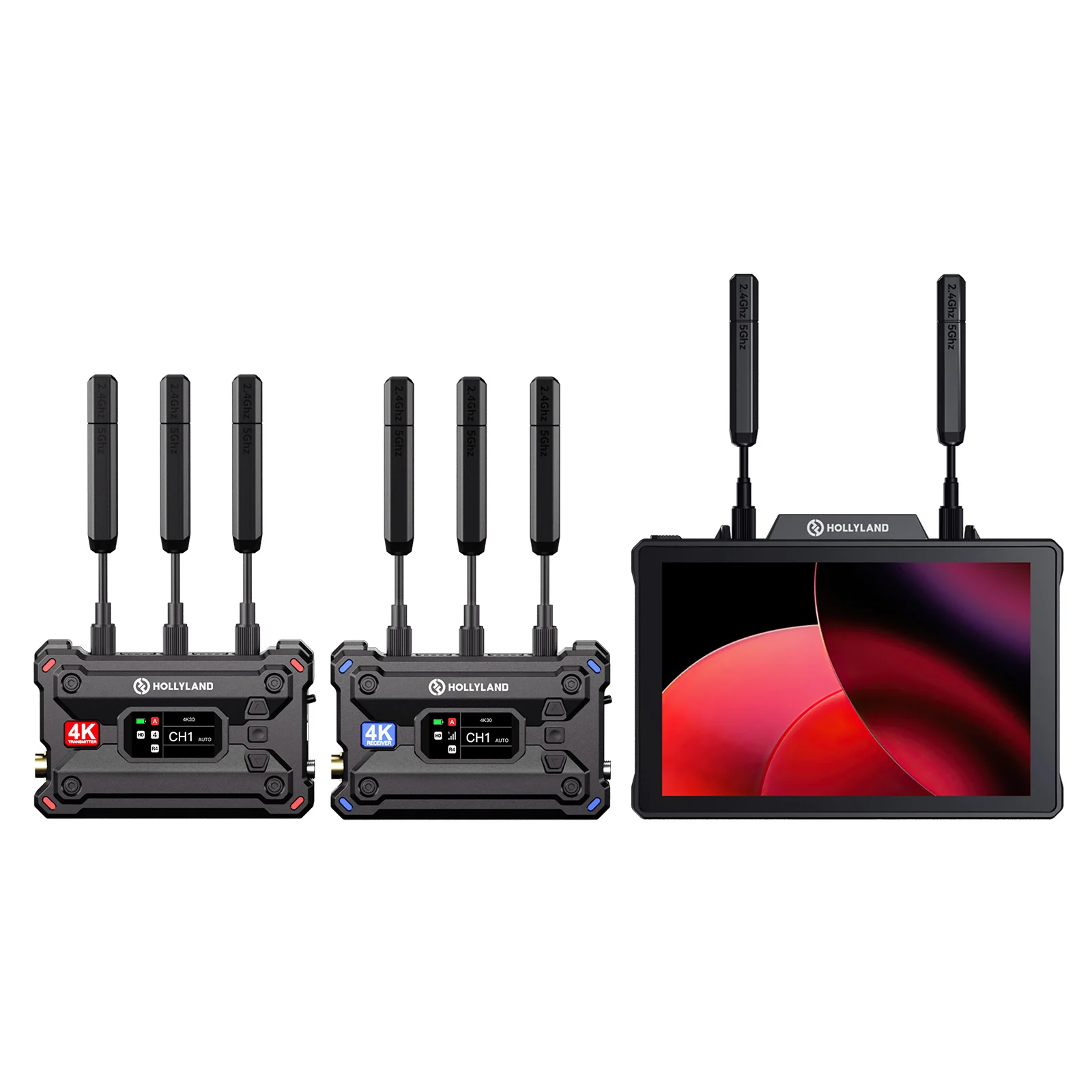 Hollyland transmitter/receiver and monitor