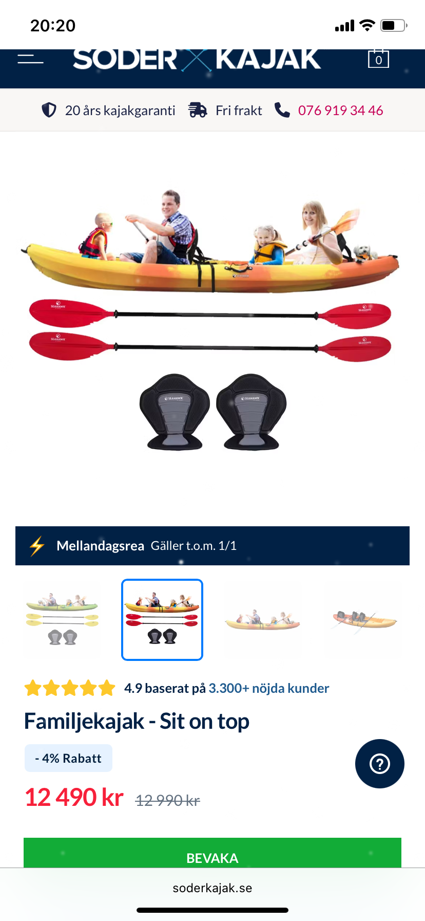 Familjekajak seahawk (sitontop)