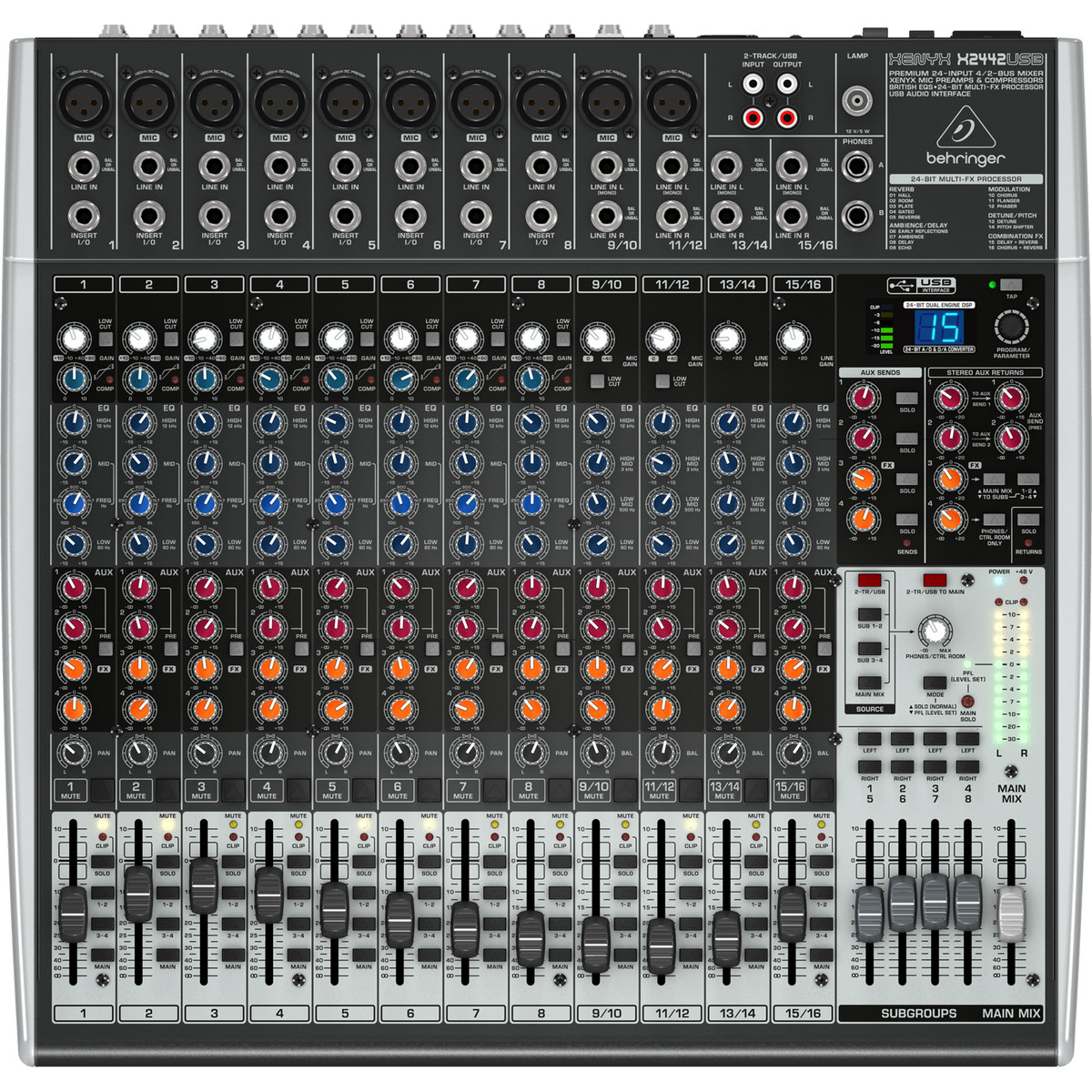 Behringer xenyx x2442usb 24 channel analog mixer