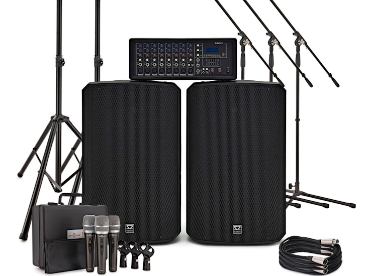 Komplett pa-anlegg - 3 mikrofonar